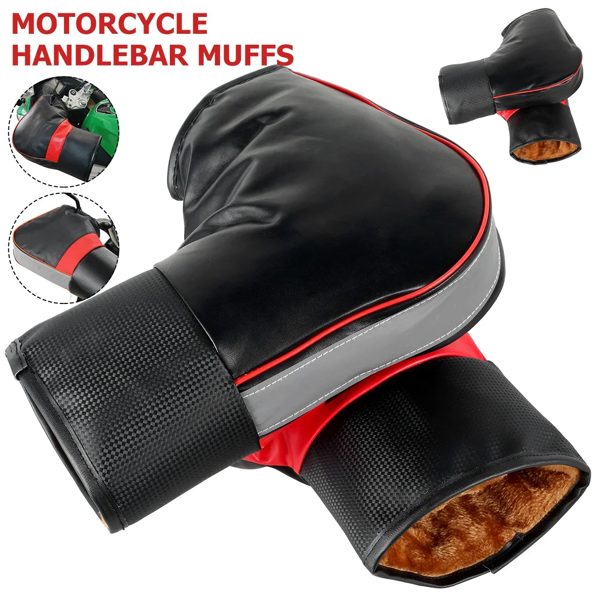 1Pair Motorcycle Handlebar Cov - Motorcycle Gear Gloves 评论和价格