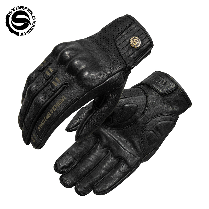 SFK Real Goatskin Leather Blac - Motorcycle Gear Gloves 评论和价格
