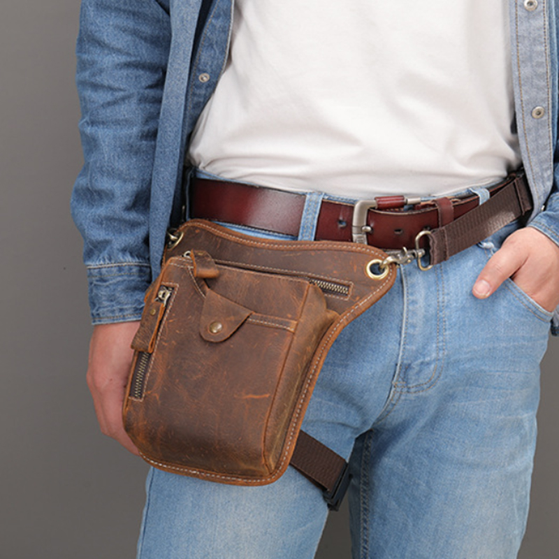 Vintage Pu Leather Waist Pack  - Motorcycle Gear Backpack 评论和价格