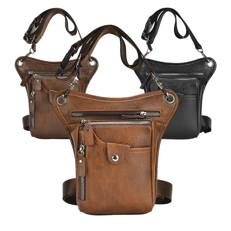 Vintage Pu Leather Waist Pack  - Motorcycle Gear Backpack 评论和价格